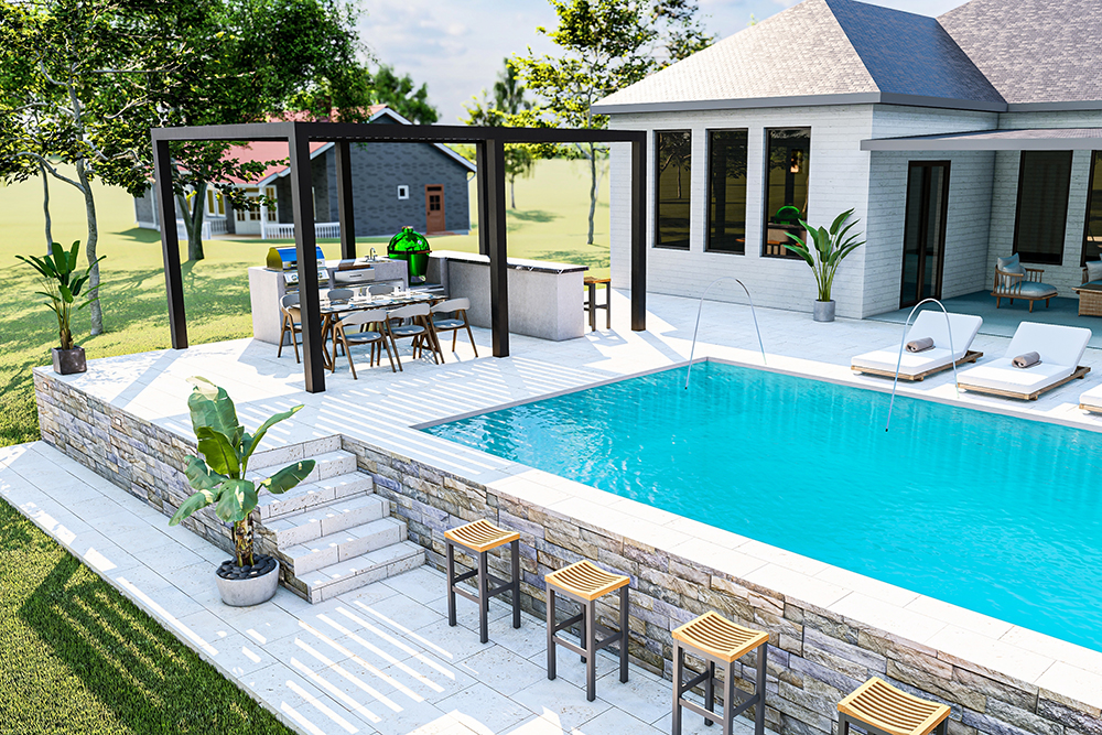Préparation pour piscine.