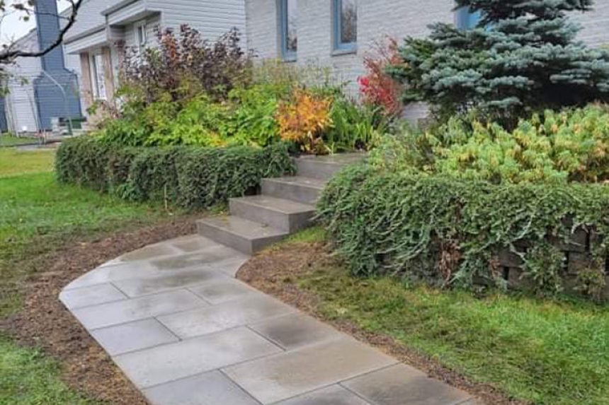Réalisation de pavé et paysagement.