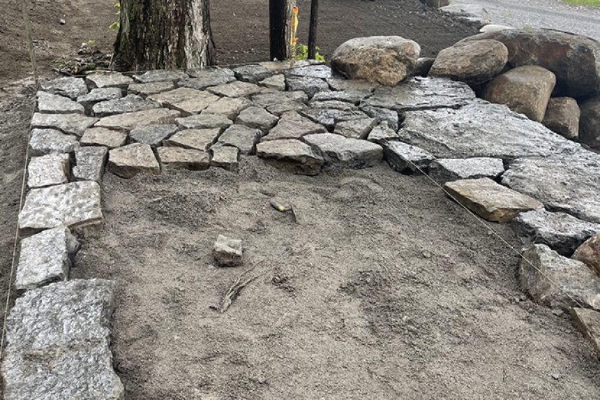 Réalisation de pavé et paysagement.