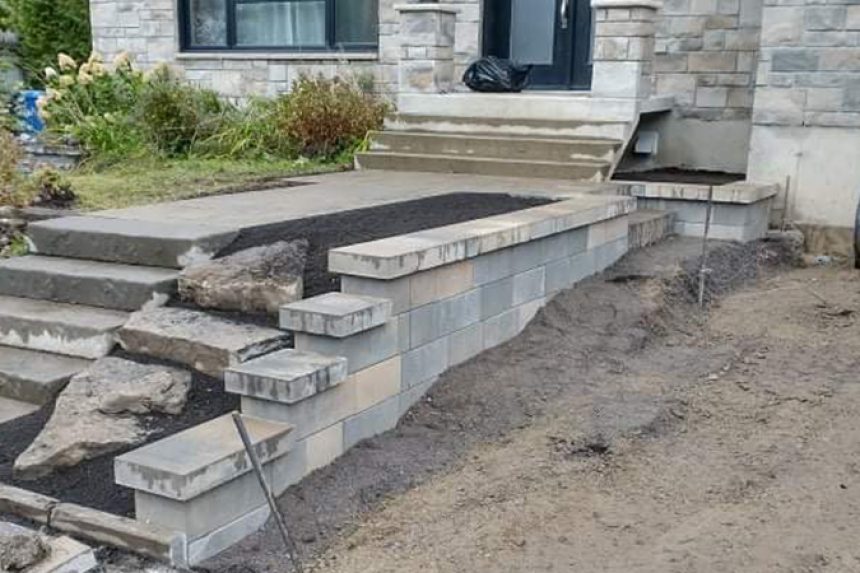 Réalisation de pavé et paysagement.