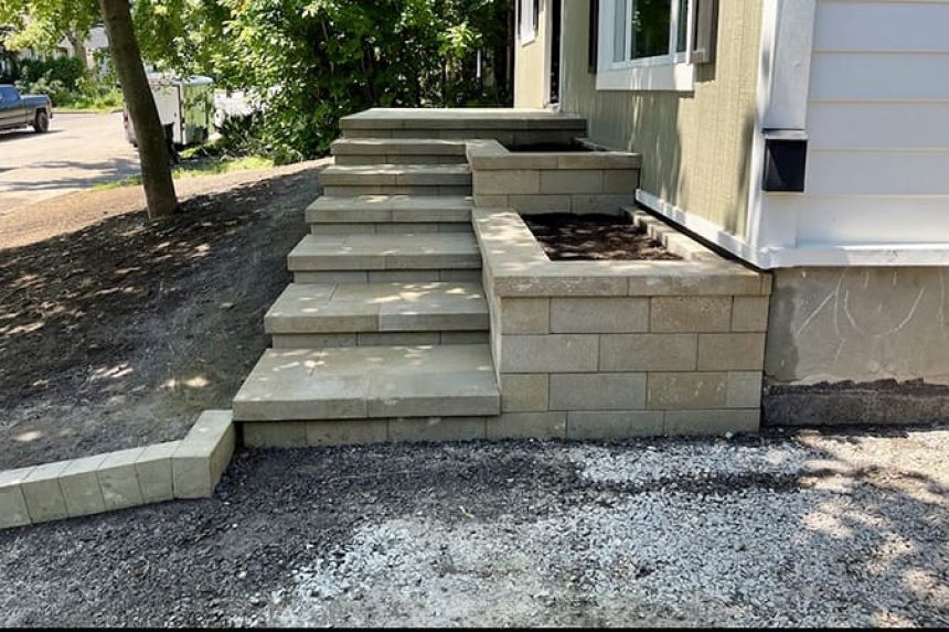 Réalisation de pavé et paysagement.